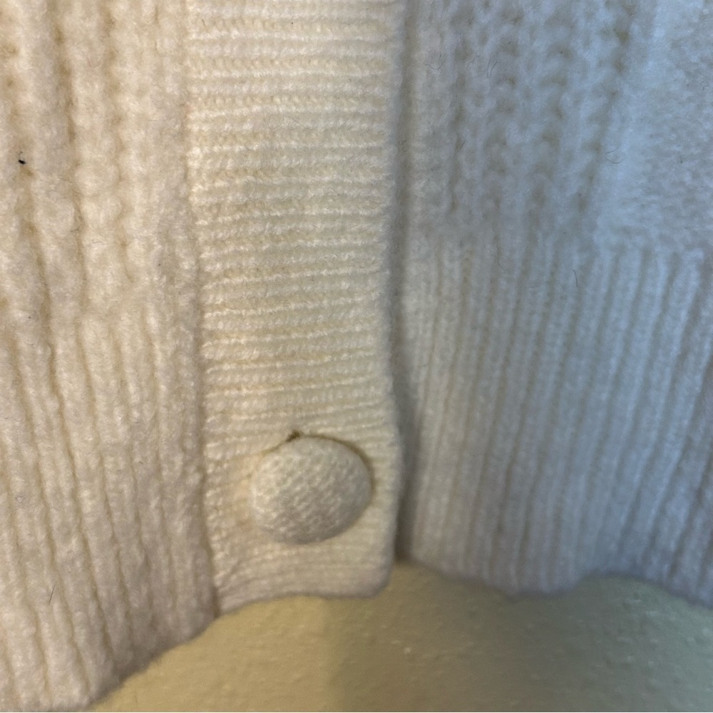 Charter Club Cable Knit Cardigan Sweater Cream White Ivory Womens XL Classic NEW - Picture 8 of 10